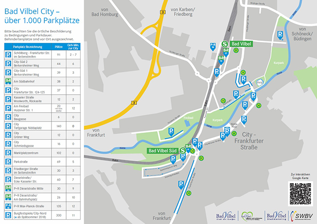 Karte Bad Vilbel Parkplatzflyer